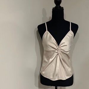 *NASTY GAL* Cream Satin Twist Camisole Top Size 4